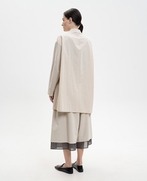 Y`S Yamamoto Бежевий жакет асиметричного крою YKJ12014