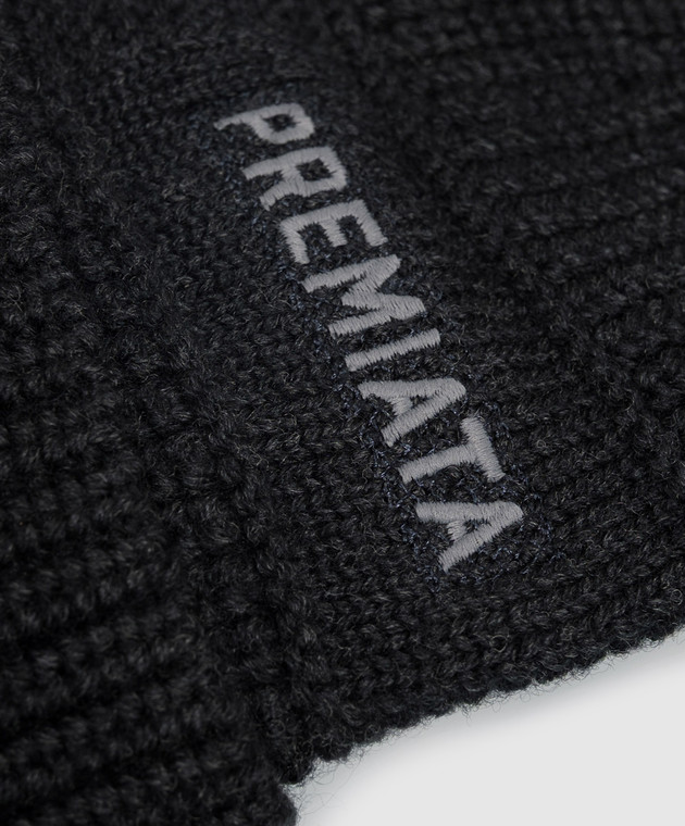 Premiata Черная шапка из шерсти мериноса HALTA изображение 4