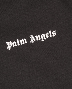 Palm Angels Дитяче утеплене чорне худі з принтом логотипа F6PAJBHS011