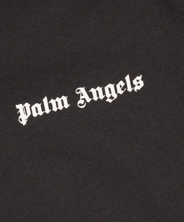 Palm Angels Детское утепленное черное худи с принтом логотипа F6PAJBHS011 изображение 3