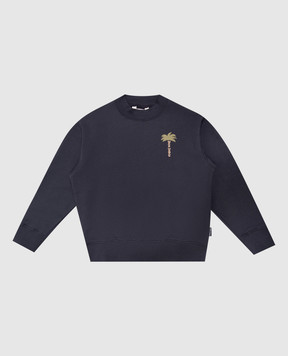 Palm Angels Детский синий свитшот с принтом логотипа F6PAJBSW119