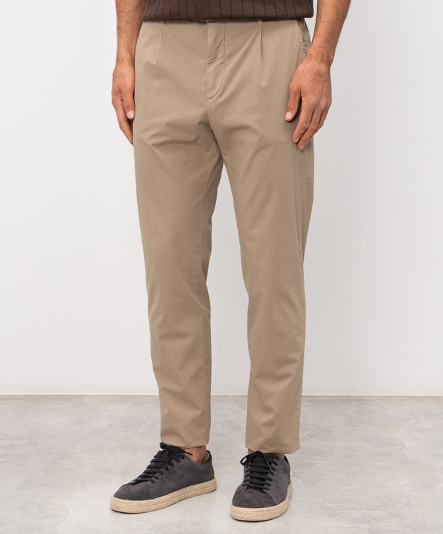 Peserico Бежевые брюки с нашивкой логотипа R54774T23D00800 изображение 3