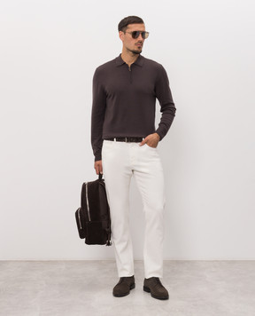 Canali Білі джинси з патчем логотипа PD0163791719