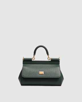 Dolce&Gabbana Зеленая кожаная сумка-мини Sicily BB7116B1001