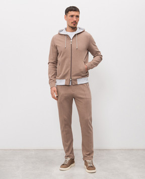 Doriani Cashmere Спортивні штани коричневого кольору з відворотами 840PANTTAZF1853J29