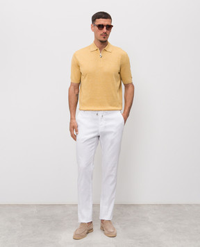 Stefano Ricci Жовте поло з шовком та льоном K616445P30F26112