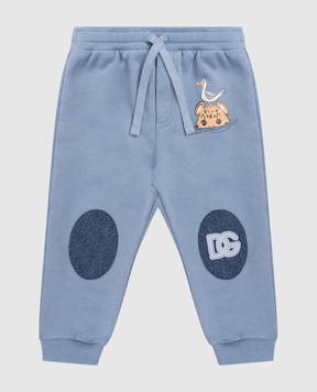 Dolce&Gabbana Дитячі блакитні штани джогери L1JPLAG7PNF