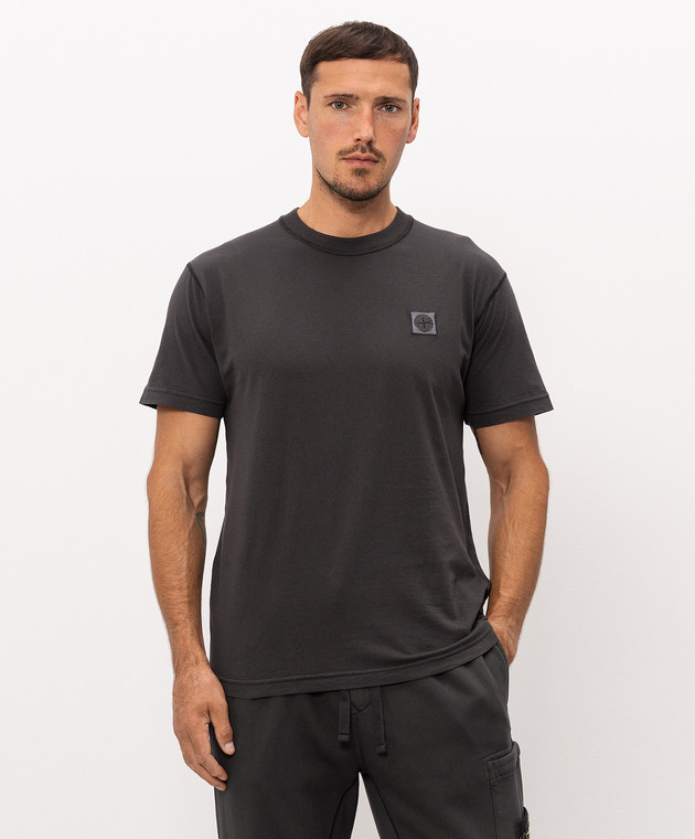 Stone Island Сіра футболка з нашивкою логотипа L2S152100026S0057 зображення 3