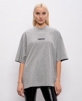 Vetements Серая меланжевая футболка с вышивкой ME76TR207G