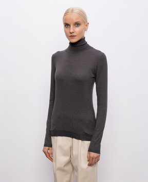 Brunello Cucinelli Серый гольф с кашемиром и шелком с люрексом M41800063P