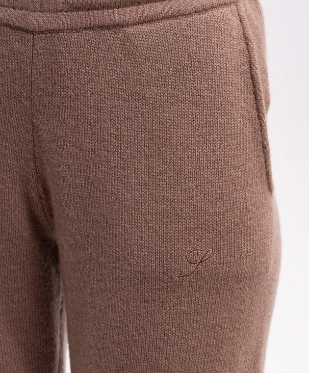 Sporty & Rich Бежевые брюки из кашемира и шерсти PA02783327BE02 изображение 5