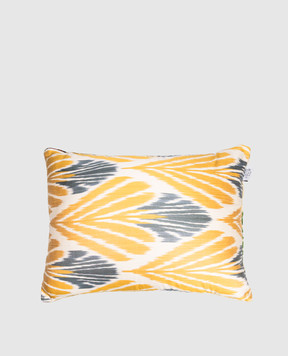 Les Ottomans Бежевая декоративная подушка из шелка в принт V68540X50D