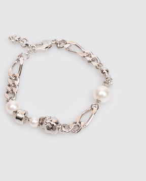 Alexander McQueen Браслет-цепочка с бусинами в виде черепа 836792J16PA