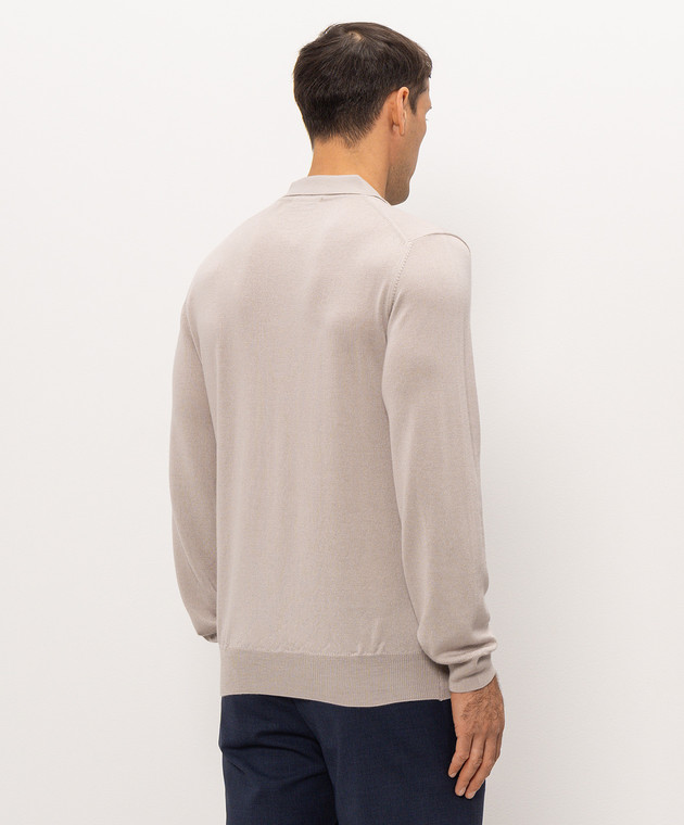 Cashmere&Whiskey Бежевое поло из шерсти, шелка и кашемира 474Z изображение 4