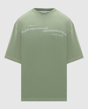 Alexander Wang Зелена футболка з фактурним принтом логотипа UCC3261926m