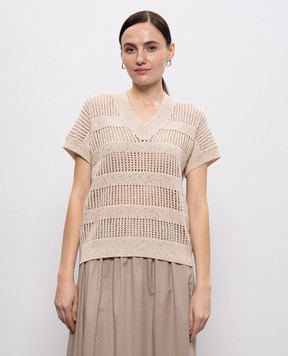 Peserico Бежевый топ с пайетками S99122F0509110