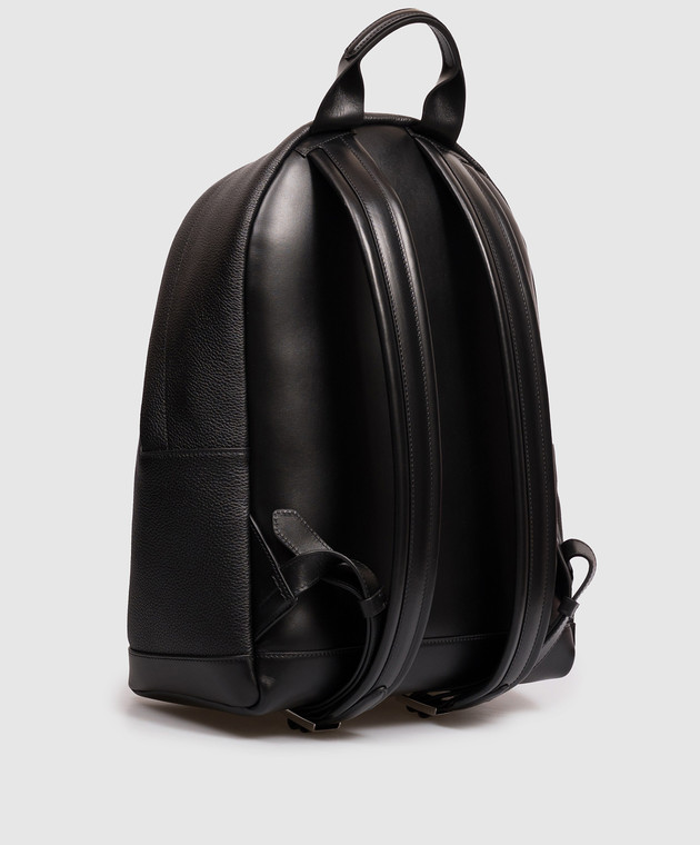 Tom Ford Черный кожаный рюкзак с тиснением логотипа H0397LCL213S изображение 3