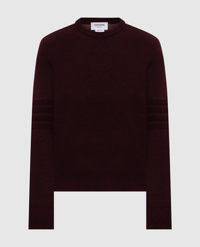 Thom Browne Бордовый свитер MILANO STITCH с шерстью и льном MKA586AY1055