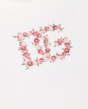 Dolce&Gabbana Дитяча біла футболка з принтом монограми L5JTNLG7PVF812+