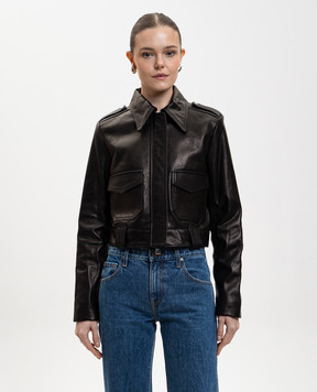 Khaite Чорна шкіряна куртка Cordelia 6034729