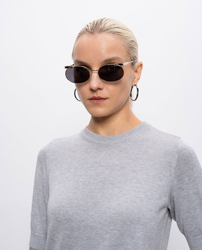 Off-White Золотисті сонцезахисні окуляри з гравіюванням логотипа OFF OW2030760758