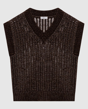 Peserico Коричневий жилет з вовною альпаки S99396F0309216