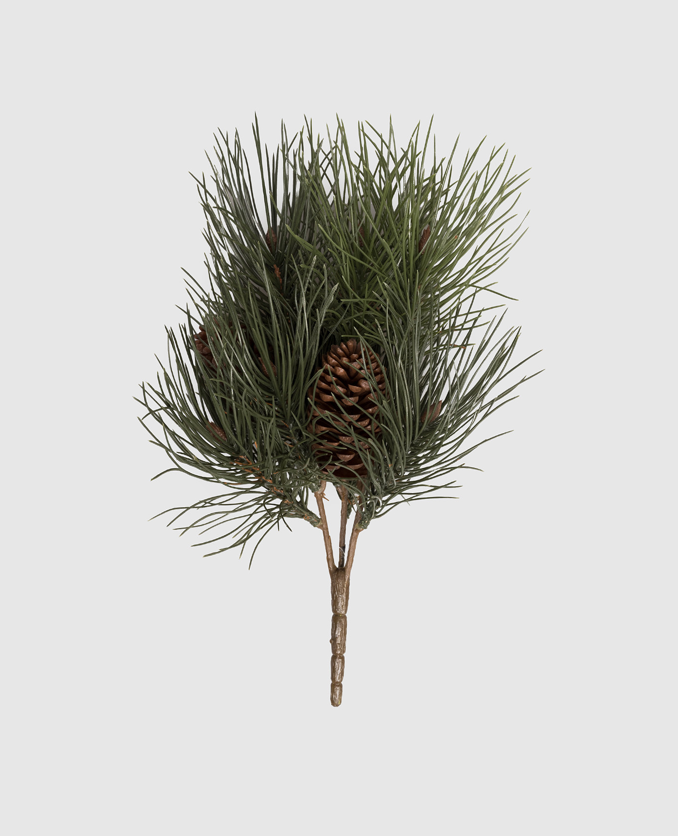 

Декоративная сосновая ветка с шишками, Зеленый, Декор