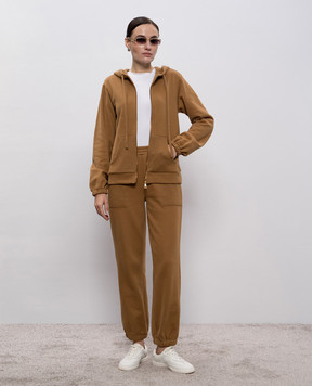 Twinset Коричневые спортивные брюки с логотипом 252LL2CFF