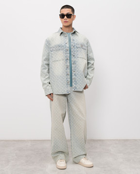 Misbhv Блакитні джинси у візерунок монограми 250M316