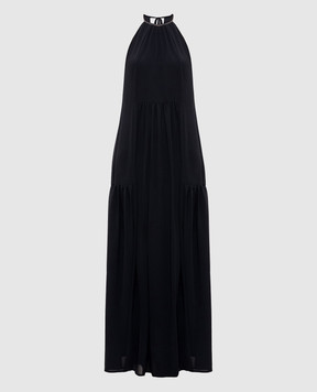 Peserico Чорна сукня максі з ланцжком моніль A0205807309