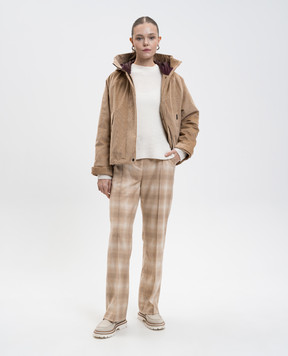 Woolrich Коричневая вельветовая пуховая куртка CFWWOU2022FRUT5010
