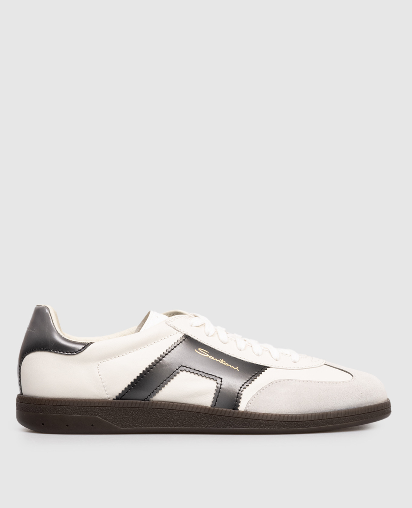 Белые комбинированные кеды с логотипом