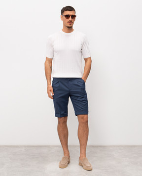 Enrico Mandelli Сині шорти з вовни з відворотами GYMSHO4531