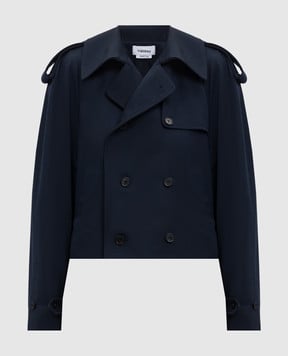 Alexander McQueen Синій двобортний жакет з вовни 838920QJACH