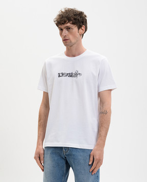 Off-White Біла футболка з принтом 44MAA027S26J007