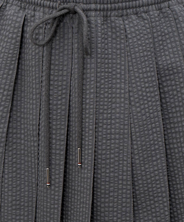 Thom Browne Сіра спідниця-плісе з вовни FGCA42A06455 зображення 5