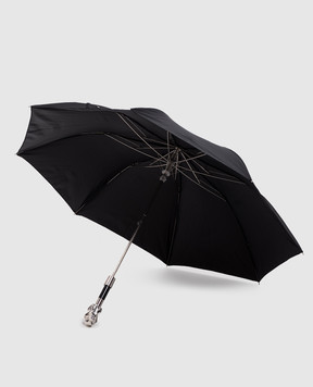Pasotti Черный складной зонтик Silver Dog OMITUO64SRASOOXFORD18
