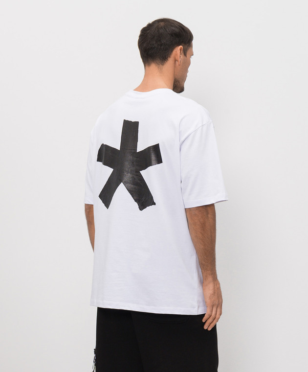 Comme des Fuckdown Біла футболка з контрастним принтом логотипа та емблеми FMS6CFABM01995 зображення 4