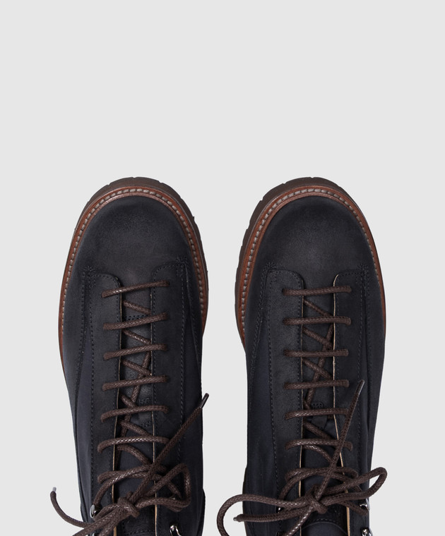 Brunello Cucinelli Черные комбинированные ботинки Urban Outdoor MZUANRW668 изображение 4