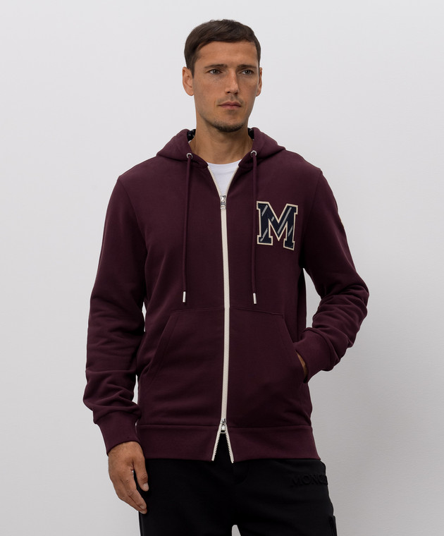 Moncler Бордовая спортивная куртка с монограммой логотипа L20918G0000289AUJ изображение 2
