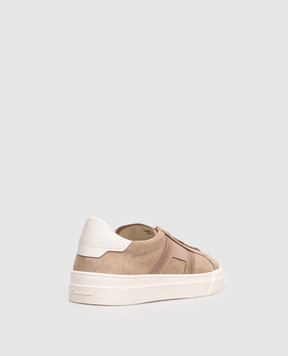 Santoni Коричневі кросівки з нубука з принтом логотипа MBGT21964PNNCFCT