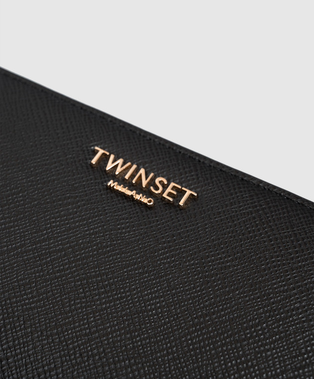 Twinset Чорний гаманець з фактурним логотипом 262TL8030 зображення 4