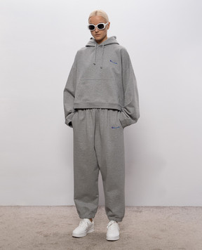 Vetements Серые джоггеры с вышивкой логотипа MH27SP225G