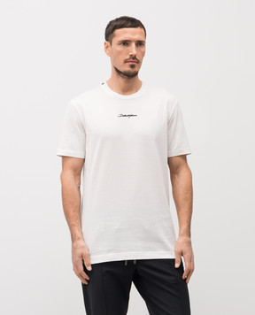 Dolce&Gabbana Біла футболка з вишивкою логотипа G8RN8ZG7P0C