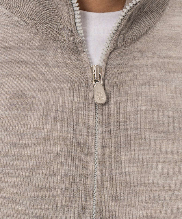 Brunello Cucinelli Серый кардиган с кашемиром на молнии M2400106 изображение 5