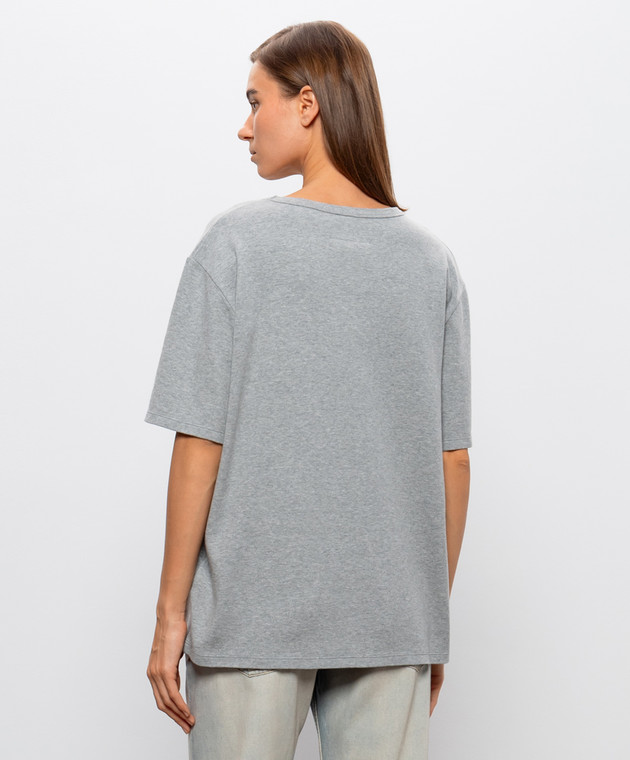 Maison Margiela MM6 Сіра футболка з принтом SH2GC0050M20277 зображення 4