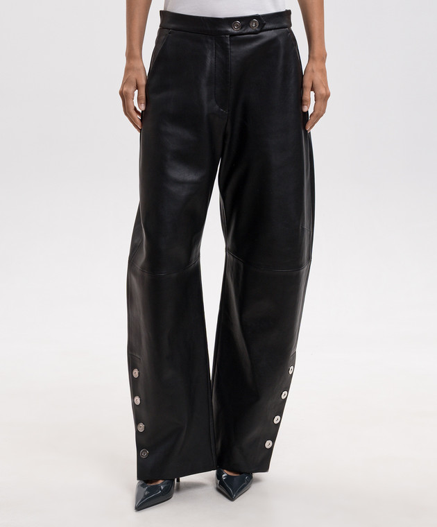 Max Mara Sportmax Чорні шкіряні штани CINEPRESA SPXCINEPRESA зображення 3