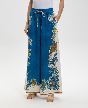 Alemais Синий палаццо Луда из льна 6395P