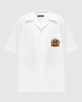 Dolce&Gabbana Біла сорочка з нашивкою логотипа G5JH9ZGK278