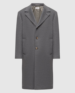 Brunello Cucinelli Серое пальто из шерсти MY4969155